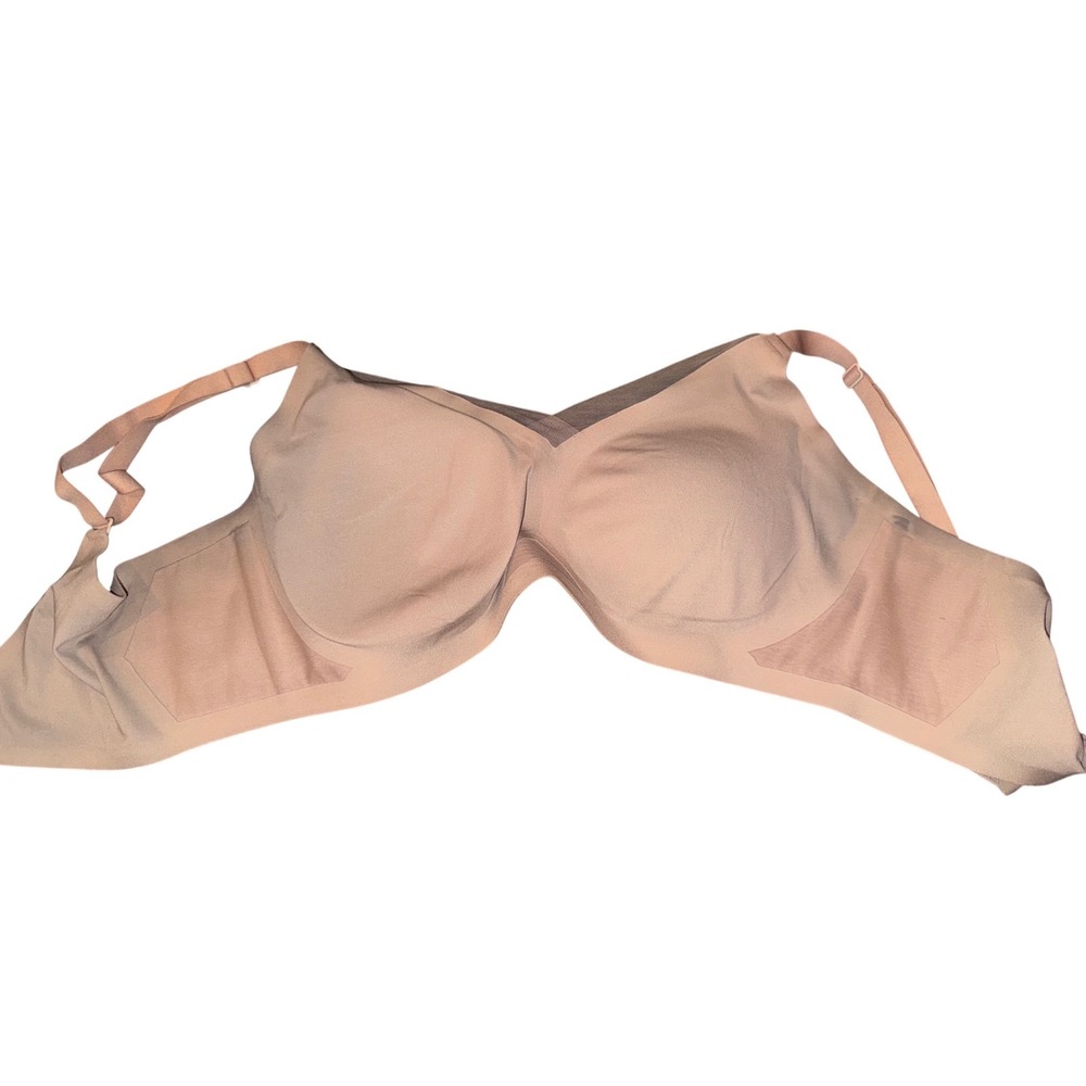 Honeylove Silhouette Bra‎ Large Sand Nude Wireless Seamless Supportive Mesh L